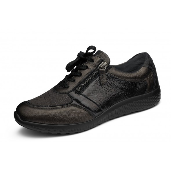 Waldläufer M-IRA Halfschoen, Vega (glad leer) Perustretch, zwart, OrthoTritt, breedte M 815M30-304-001 zwart, zwart, 38.5 EU Breed