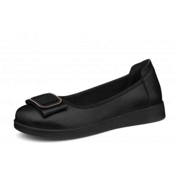 Loretta Vitale W2439403A czarne wygodne zdrowotne damskie baleriny