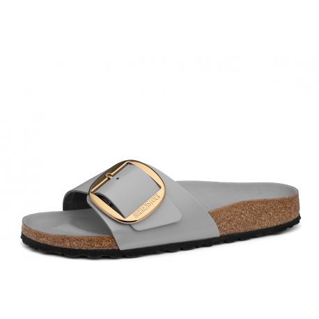 Birkenstock Madrid Big Buckle 1029534 ortopedyczne skórzane damskie klapki