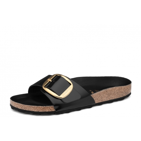 Birkenstock Madrid Big Buckle 1022650 ortopedyczne skórzane damskie klapki