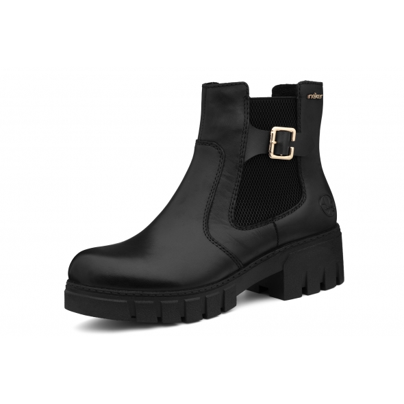 Rieker 74560-00 wygodne skórzane damskie botki