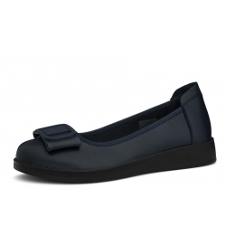 Loretta Vitale W9957 navy skórzane szerokie damskie baleriny