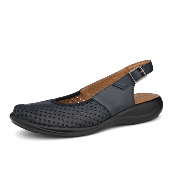 Axel Comfort 2522 marine gold wygodne skórzane damskie sandały