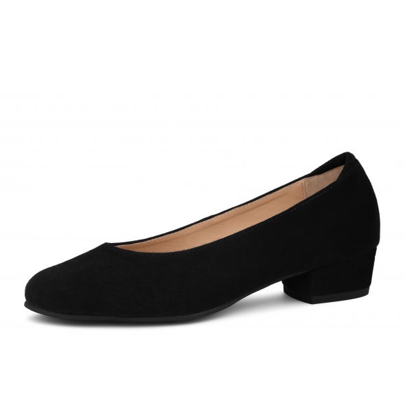 Andy 770 czarny zamsz damskie wygodne skórzane czółenka