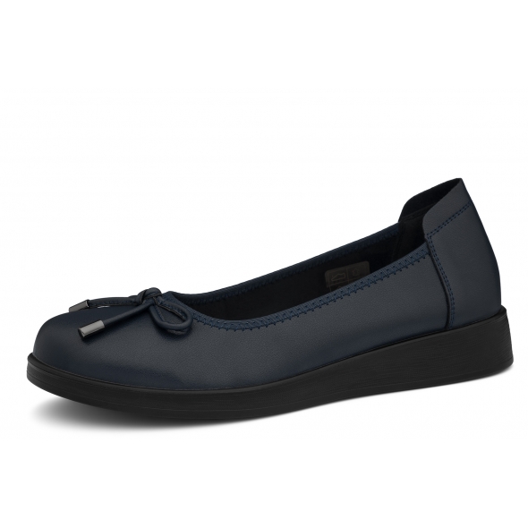 Loretta Vitale W9947 navy wygodne skórzane damskie baleriny