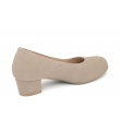 Bailar K-Ines zamsz taupe szerokie skórzane damskie czółenka