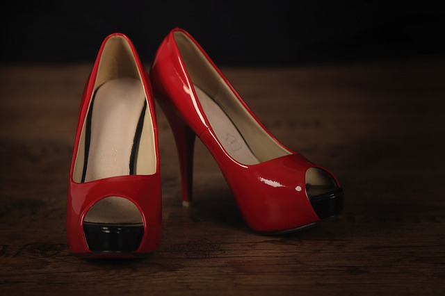 buty skóra damskie czerwone