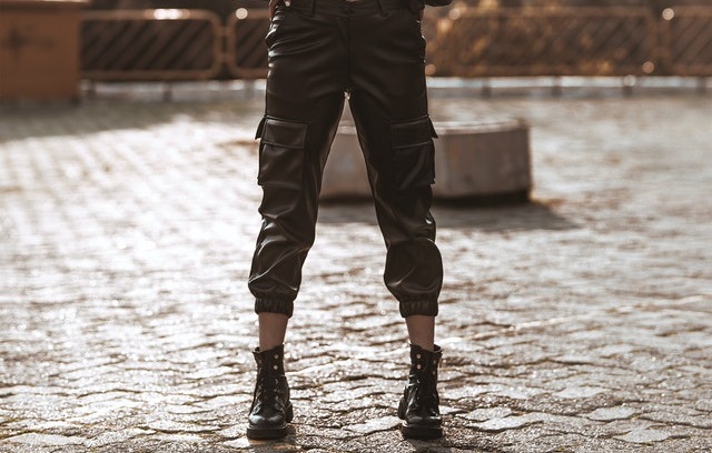 buty spodnie skórzane